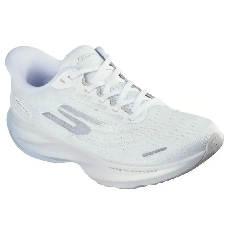 Womens Skechers Slip Ins Aero Spark White Silver Mesh Shoes
