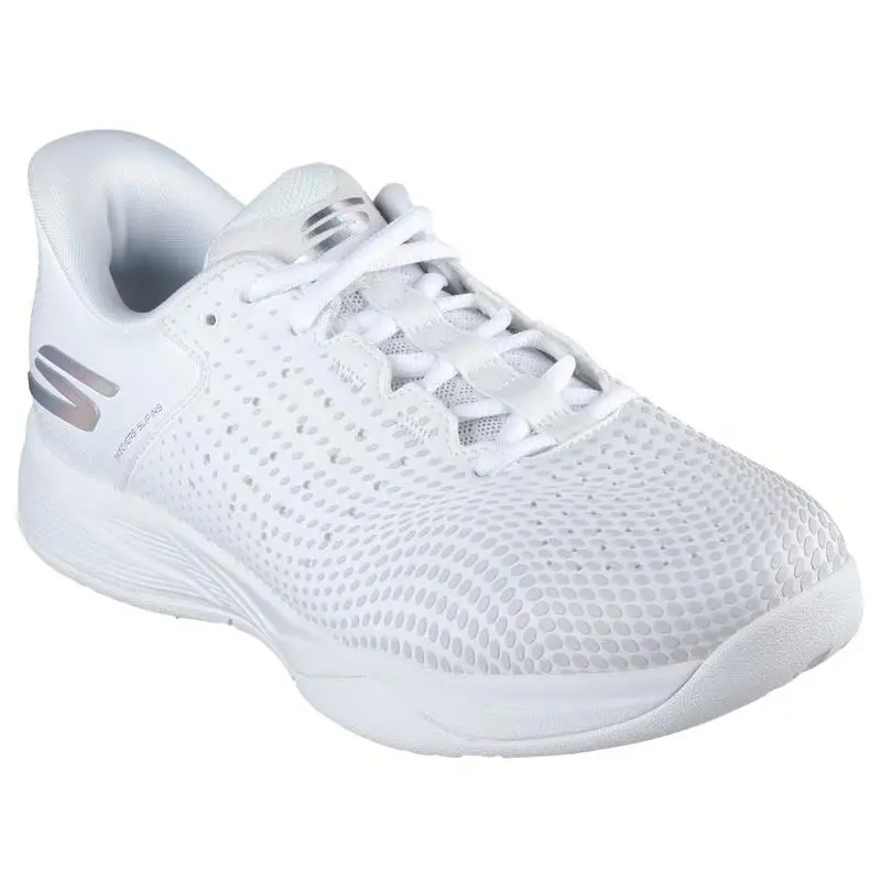 Womens Skechers Slip Ins Relaxed Fit Viper Court Reload White Mesh Shoes