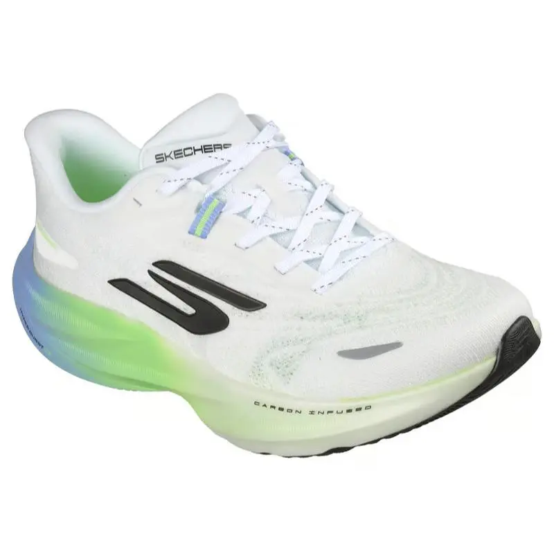 Womens Skechers Aero Spark White Lime Mesh Shoes