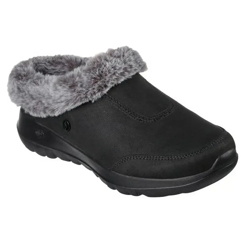 Womens Skechers GO Lounge ON The GO Joy Grafity Black Gray Fabric Shoes