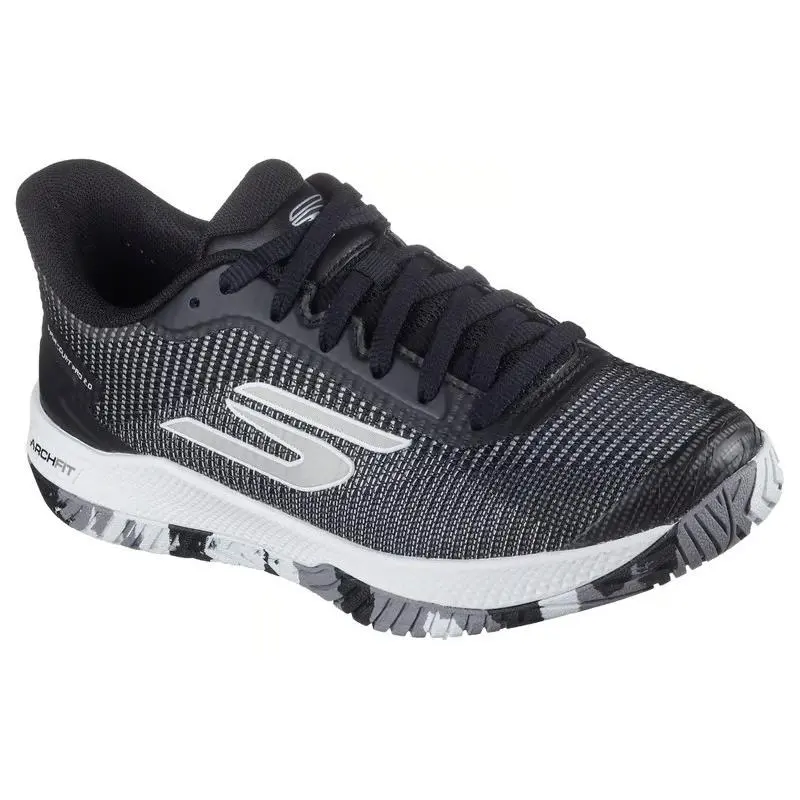 Womens Skechers Viper Court Pro 2.0 Black White Mesh Shoes