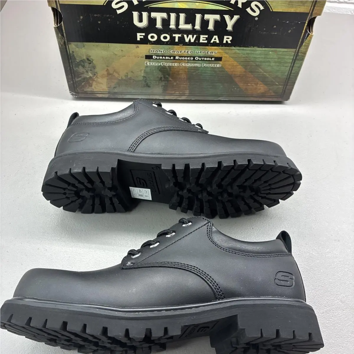 Skechers Cool Cat Pixel Oxford Shoes Men`s Size 8 Wide US Black 60101EW
