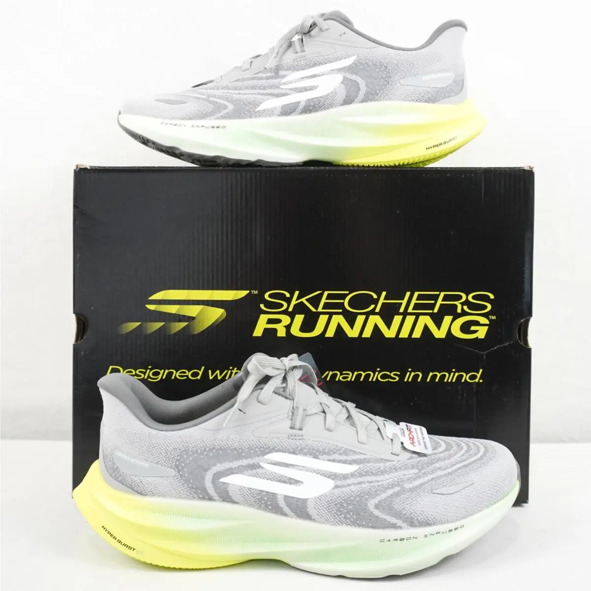 Skechers Aero Spark Running Sneakers In Gray Lime - Men`s Size 11.5 246200