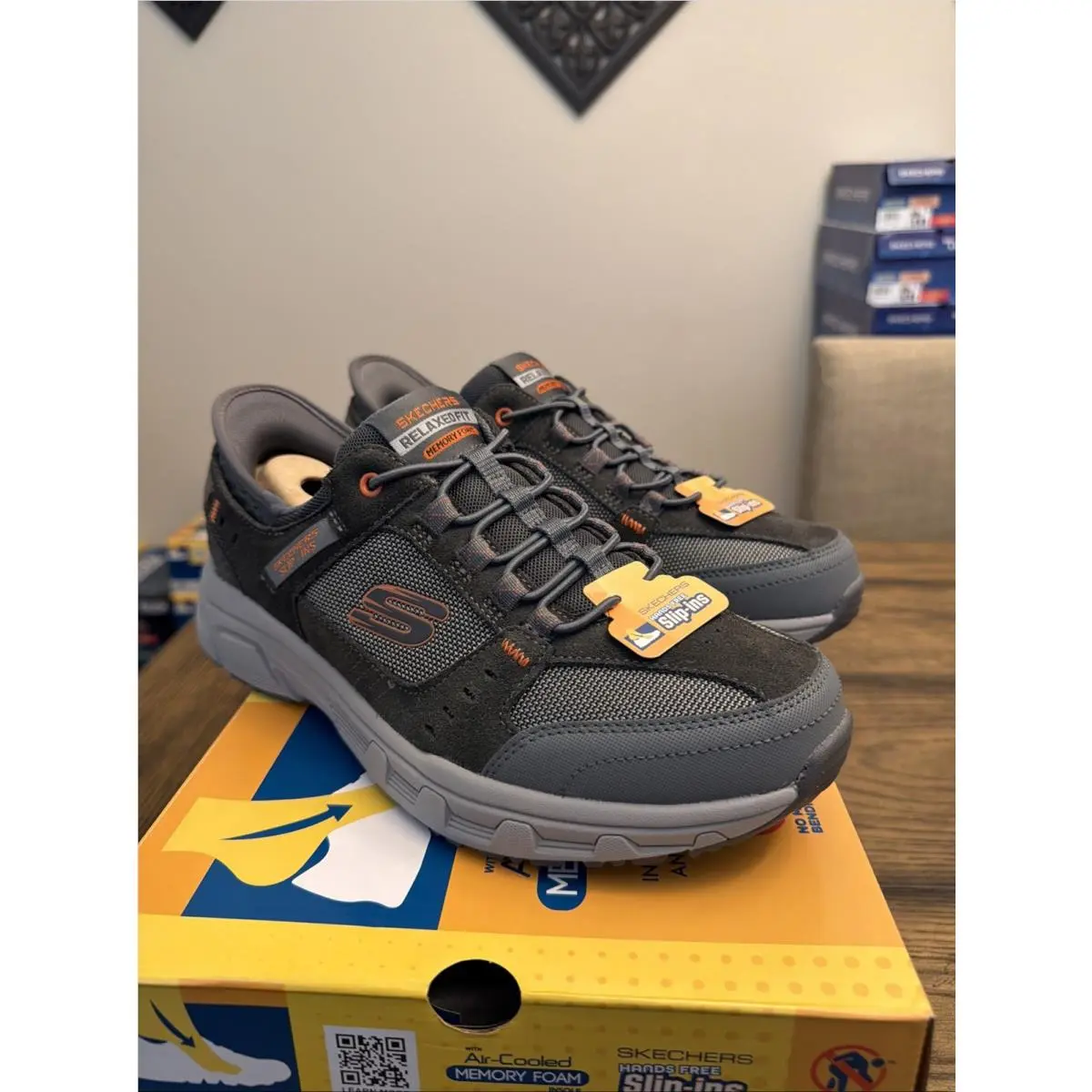 Skechers Slip-ins Men`s Oak Sneakers Grey Sz 10.5 ….F4