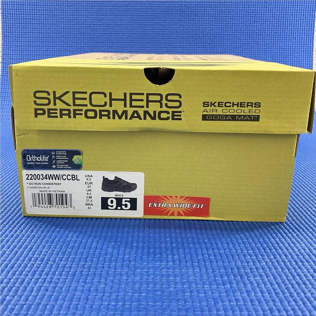 Skechers GO Run Consistent Athletic Shoes Men`s 9.5 Extra Wide Black Gray