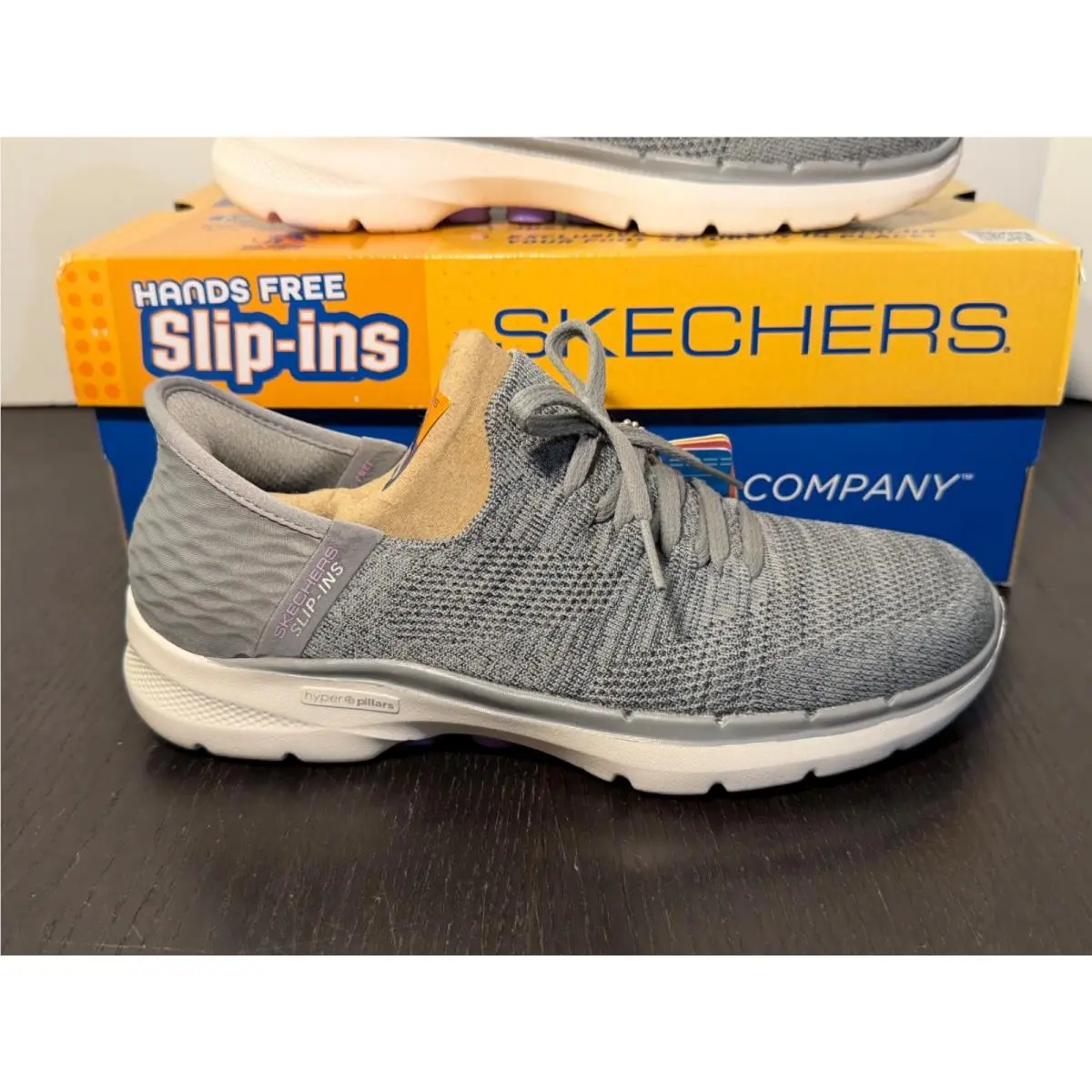 Skechers GO Walk 6 Lovely Day Hands Free Slip-ins Grey/purple Womans 7