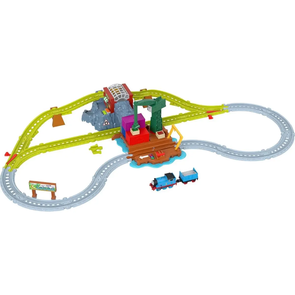 Thomas Friends Cranky’s Dockside Delivery Playset with Thomas Cargo Car