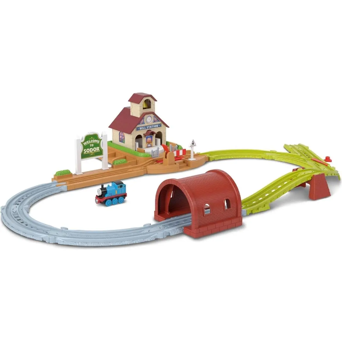 Thomas Friends Train Set Bell Station Playset with Push-along Thomas Engine