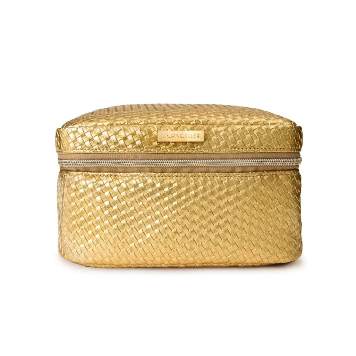 Laura Geller Train Case Makeup Organizer – Structured Cosmetic Bag with Brush Holders