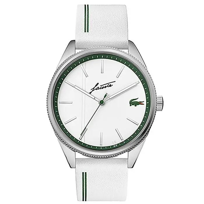 Lacoste Heritage 2011050 White Dial White Silicone Strap 42MM Mens Watch