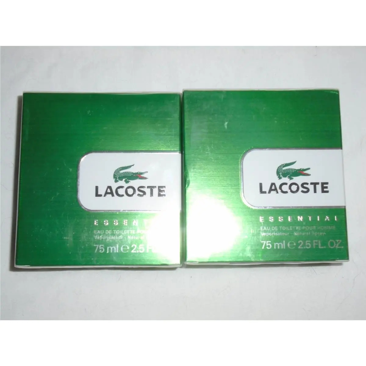 Set of 2  Essential 2.5 oz Edt Spray For Men In Green Box by Lacoste