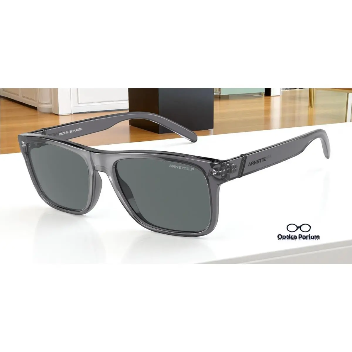 Arnette AN4298 278681 Trans Gray Polarized Dark Gray 55 mm Men`s Sunglasses