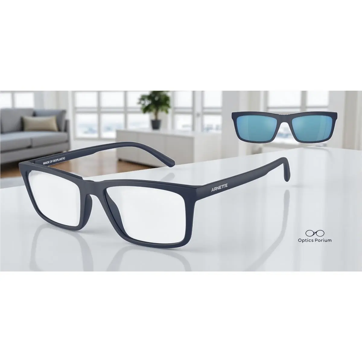 Arnette AN4333 27591W Hypno 2.0 Matte Dark Blue Clear 55 mm Men`s Sunglasses