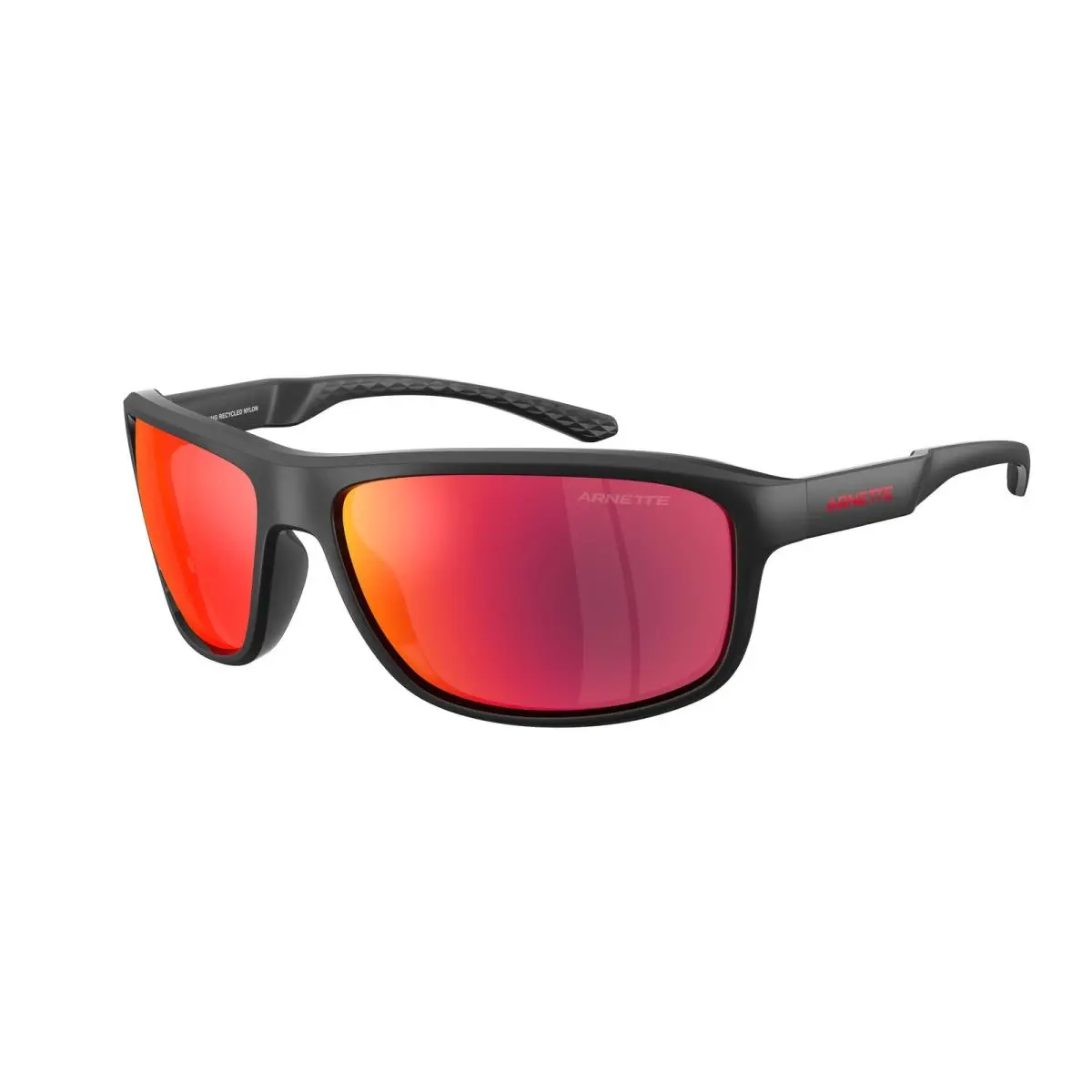 Arnette AN4374 29006Q Matte Black Red Yellow Mirror 64 mm Men`s Sunglasses