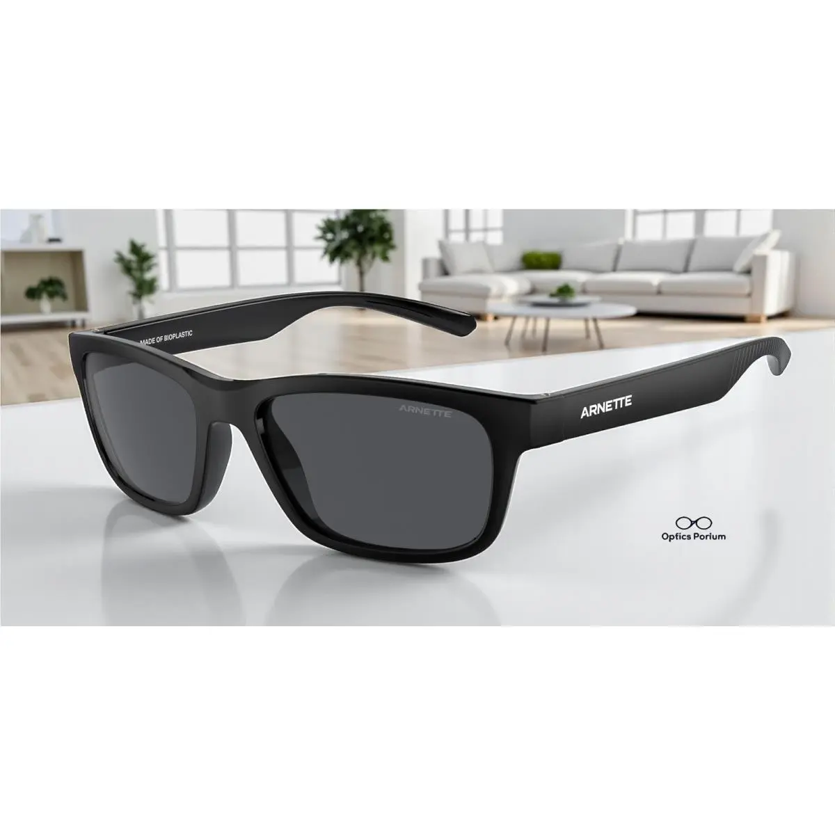 Arnette AN4340 290087 Deya Recycled Black Dark Grey 53 mm Men`s Sunglasses