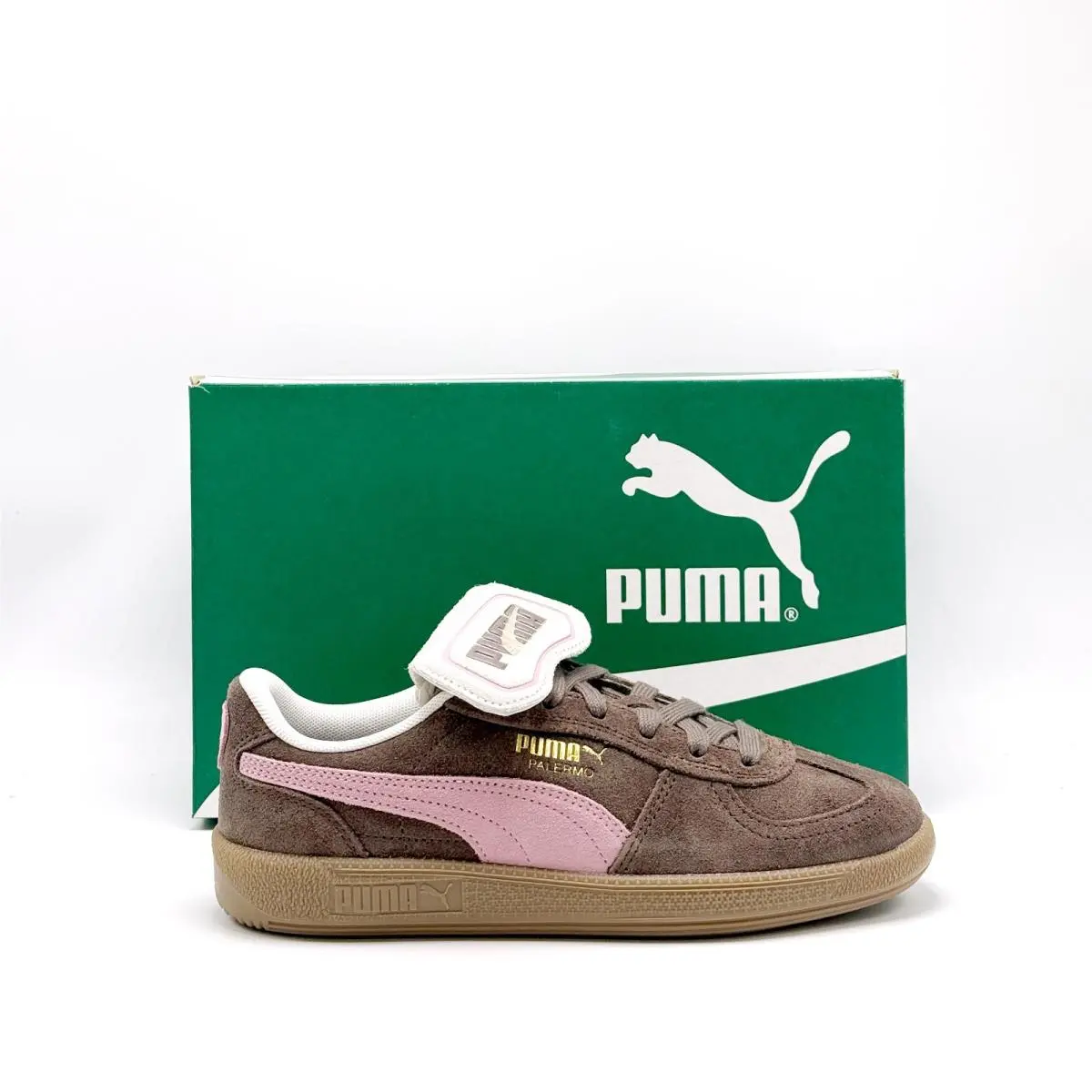 Women Puma Palermo Premium Suede Sneakers Flat Bronze / Pink 406302 03