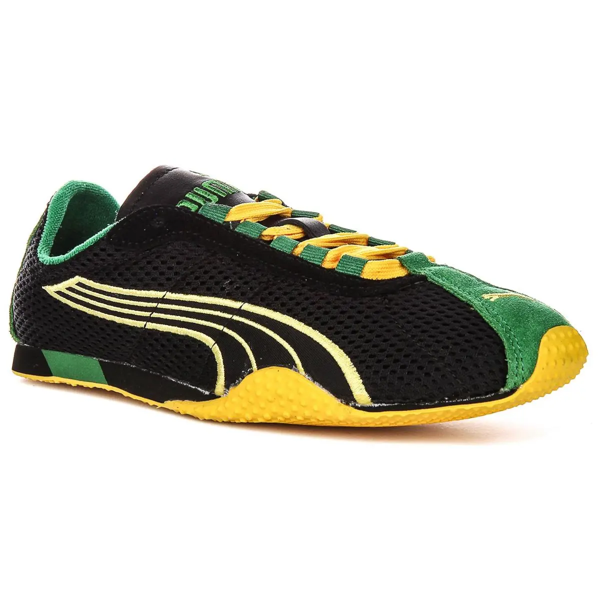 Puma H-street Racetrack Mesh Lace Up Womens Sneaker In Black Yellow US 5 - 9