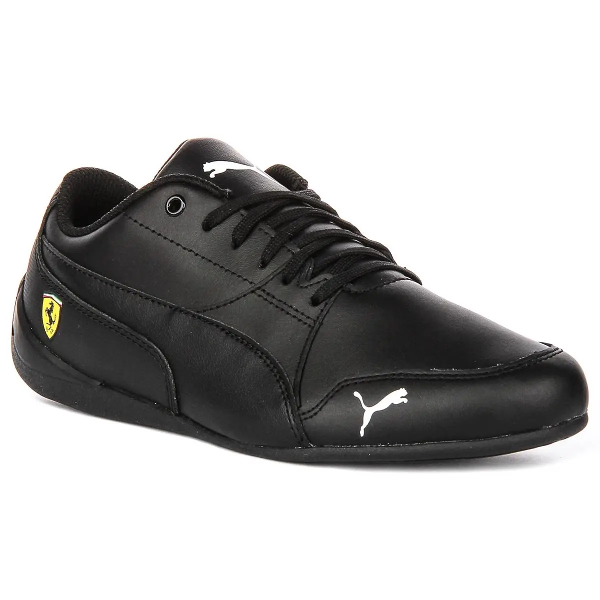 Puma Drift Cat Scuderia Leather Lace Up Junior Boys Sneakers In Black US 4 - 7 - Black