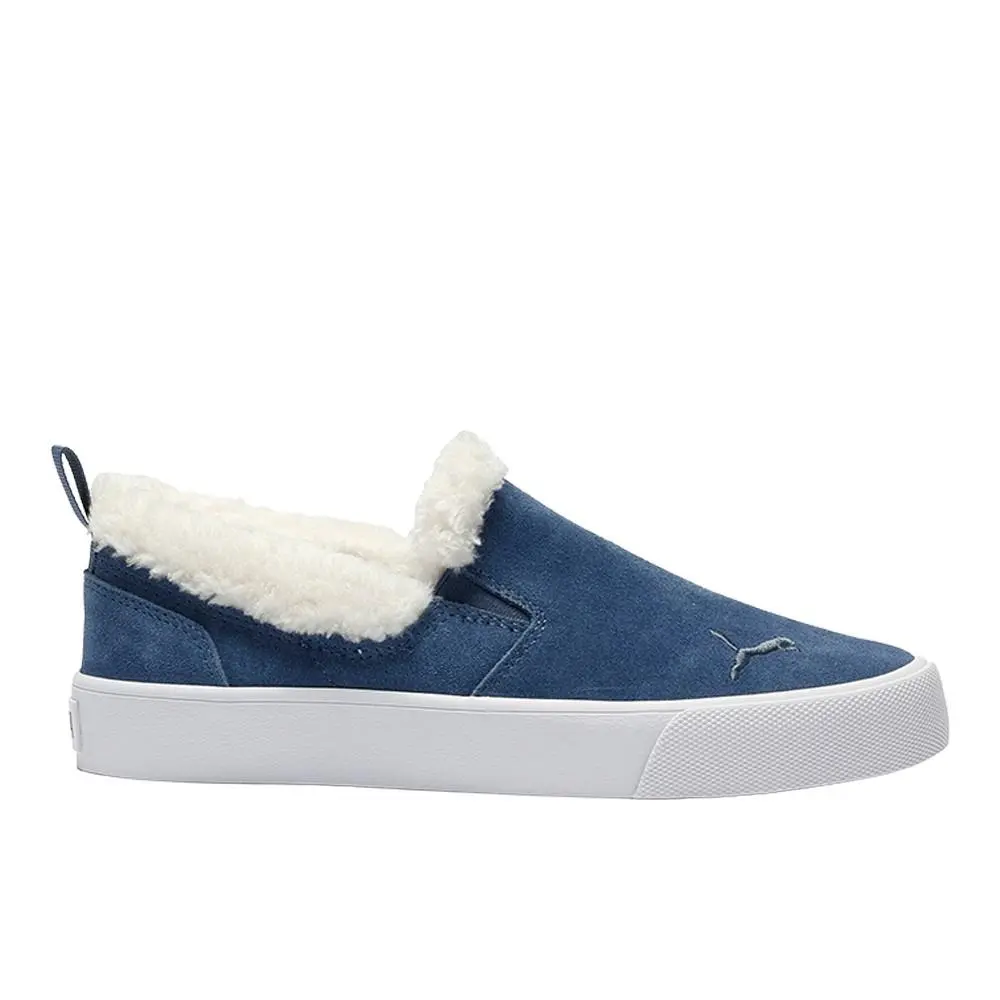 Puma Bari Comfort Sherpa Slip On Womens Blue Sneakers Casual Shoes 39065705
