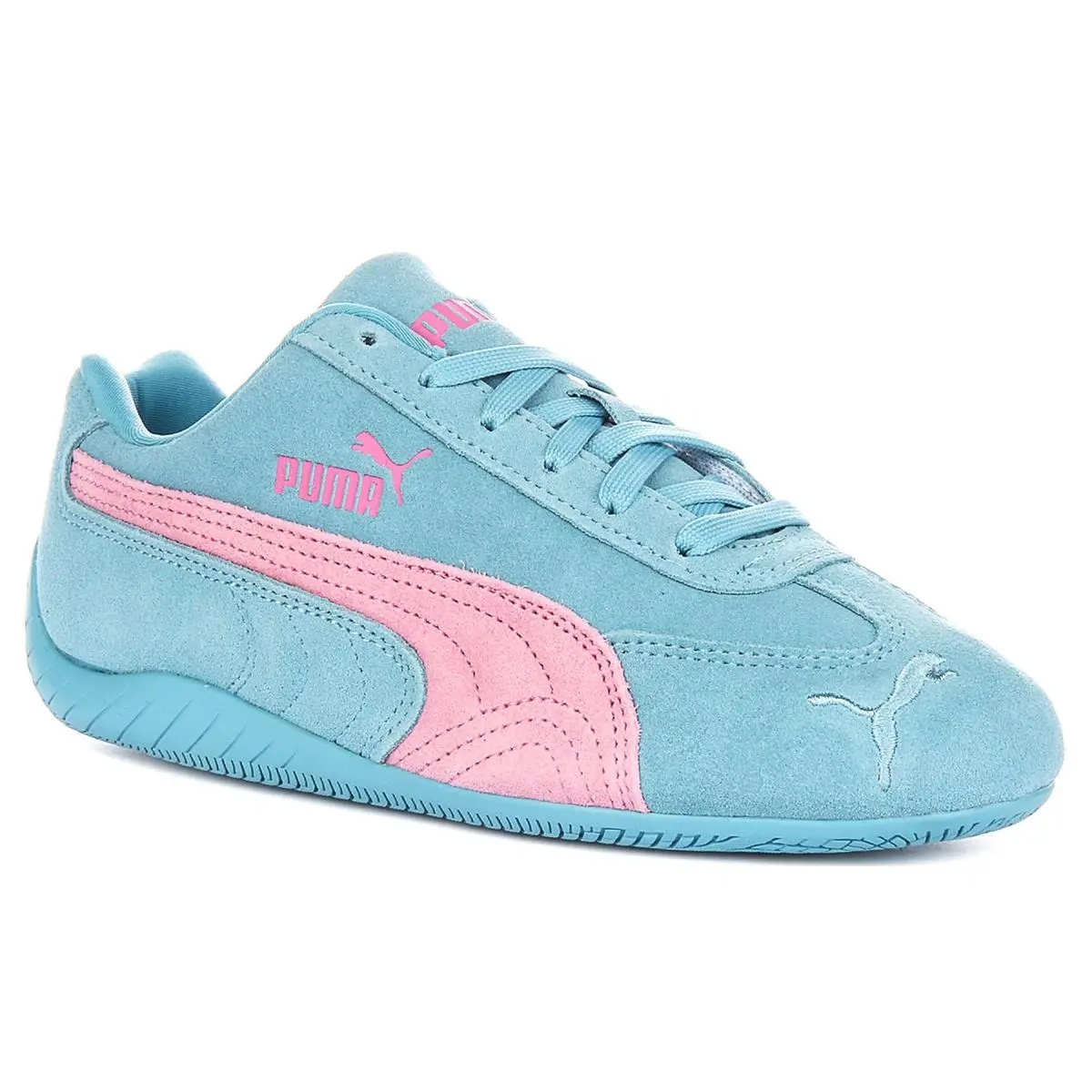 Puma Speedcat Og Jr Racetrack Suede Junior Boys Sneakers In Blue Pink UK 4 - 7 - Blue pink