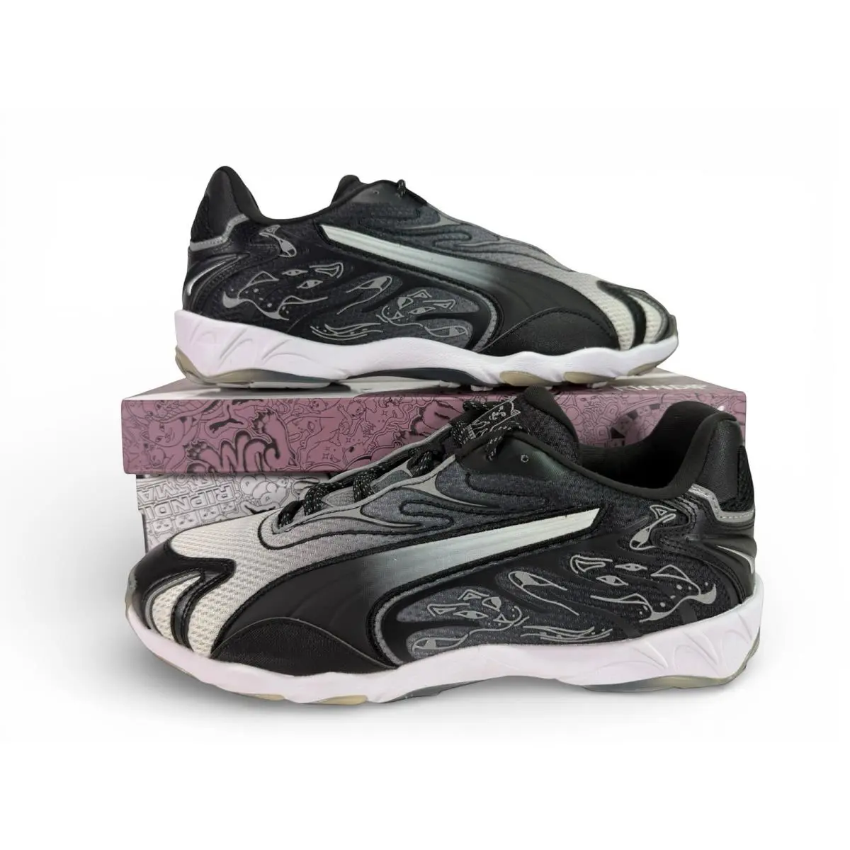Puma x Ripndip Rip N Dip Inverse Sneaker 403648 01 Black Silver Men`s 11.5