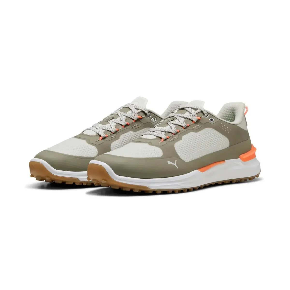 Puma Ignite Elevate X Spikeless Golf Shoes 310221-03 Grey Moss Orange SZ 10.5 M