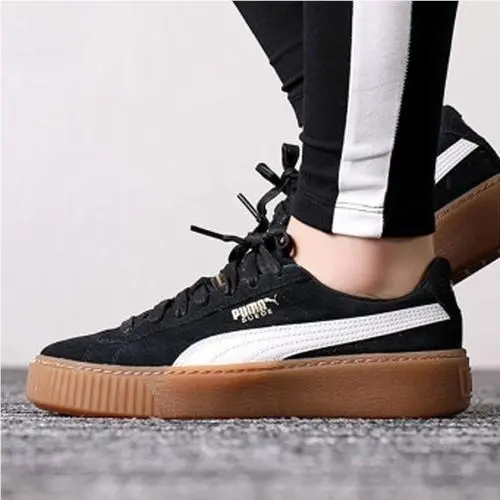 Puma Suede Core Platform Sneakers Womens Black Shoes 363559-02 Size 9