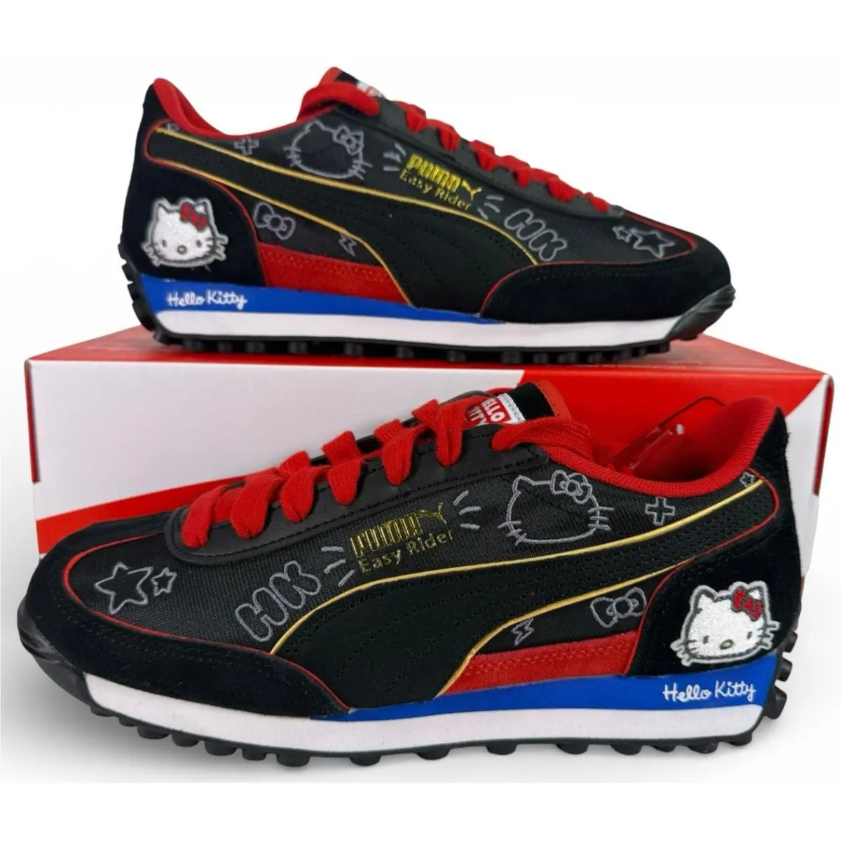Puma x Hello Kitty Easy Rider Goth Black Sneakers 404232 01 Women`s Size 6.5