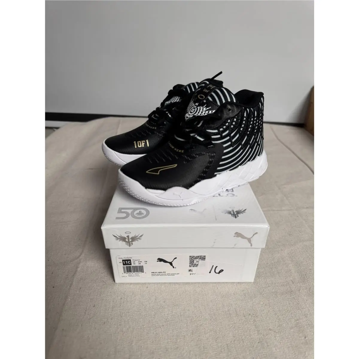 Puma shoes - MB.01 50th PS - Black, White, Gold (UPC: 197672449111) 12