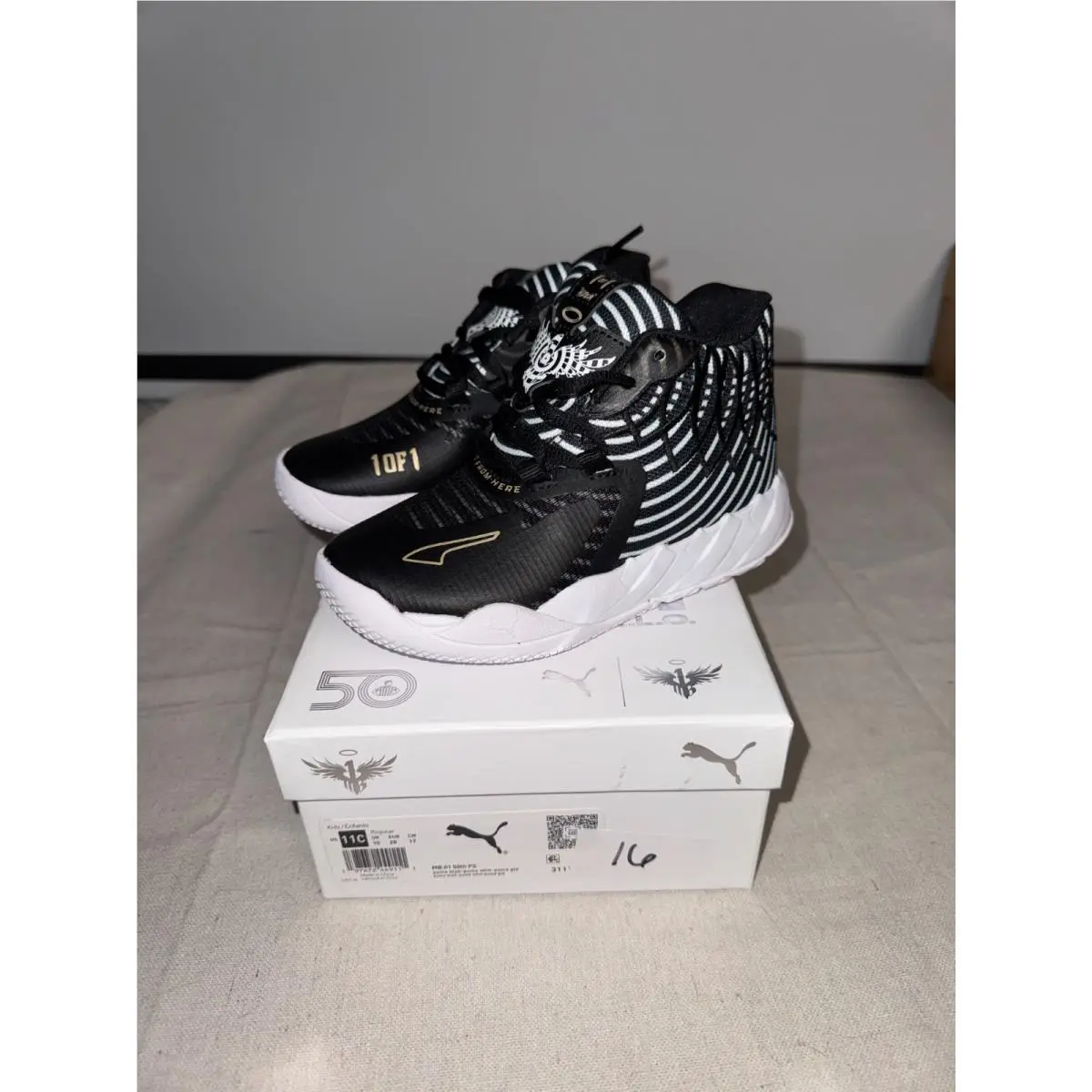 Puma shoes - MB.01 50th PS - Black, White, Gold (UPC: 197672449111) 0