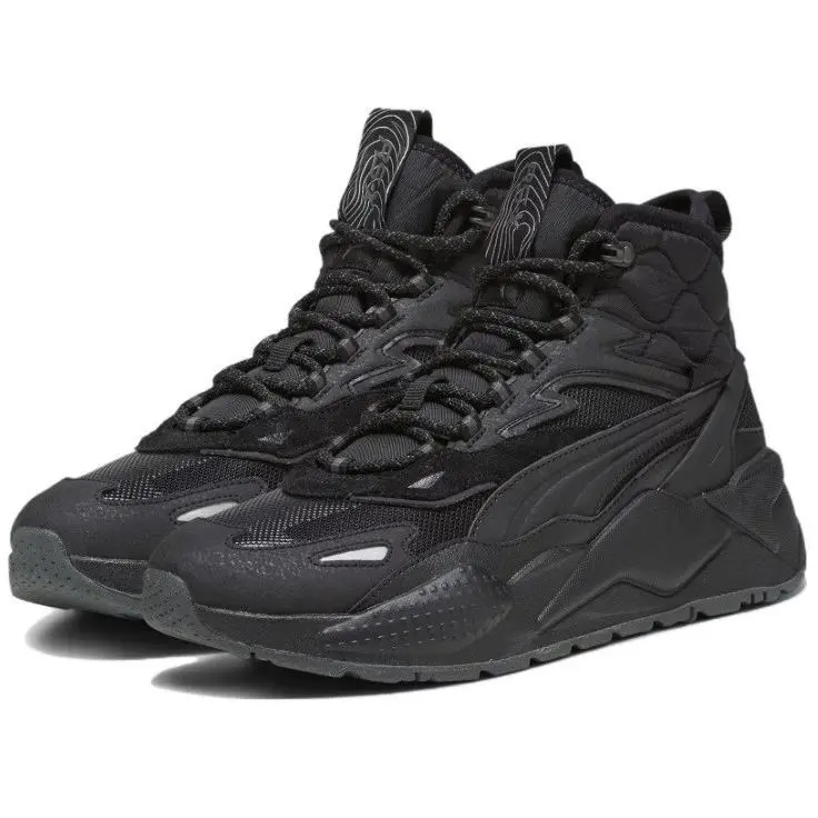 Puma Rs-x Hi Top Sneaker Boot Black Shadow Gray 392718 01 Men`s Shoe Size 12
