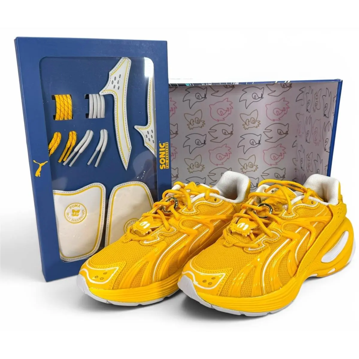 Puma Sonic The Hedgehog Inverse Tails Yellow Junior Youth Sneakers Size 6