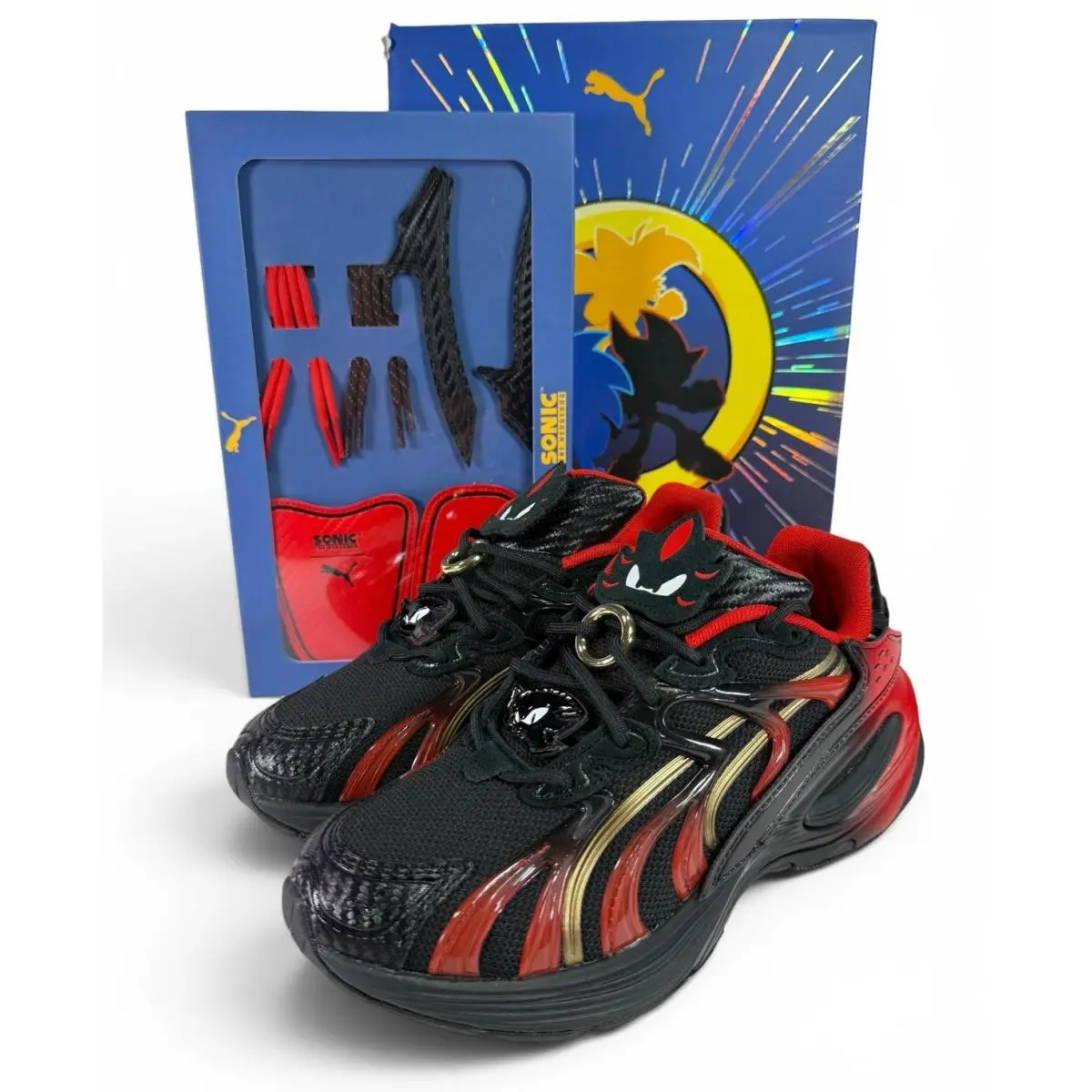 Puma Sonic The Hedgehog Inverse Shadow Junior Black Youth Sneakers Size 6