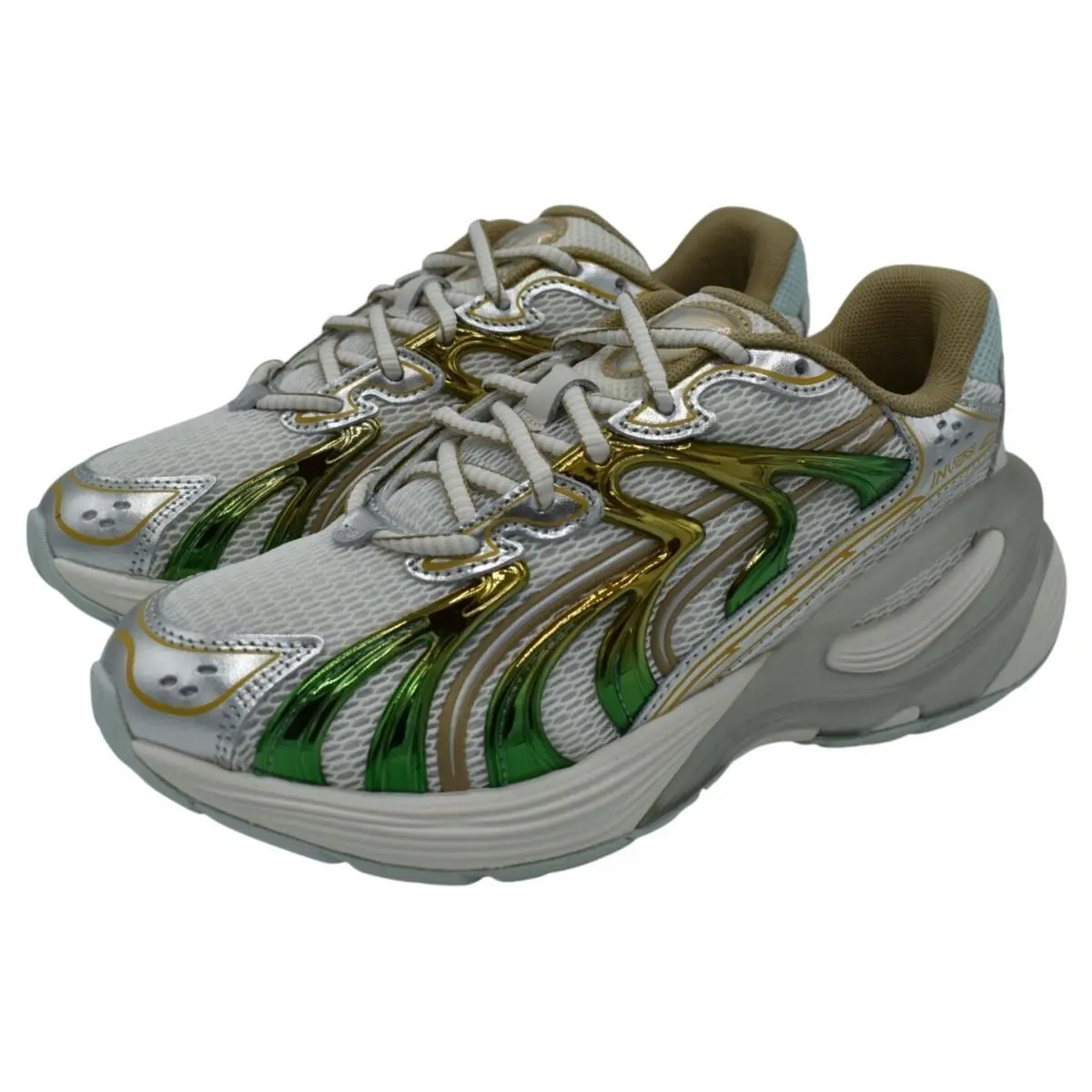 Puma Womens Size 7 Inverse Metallic Gold White Sneakers Shoes