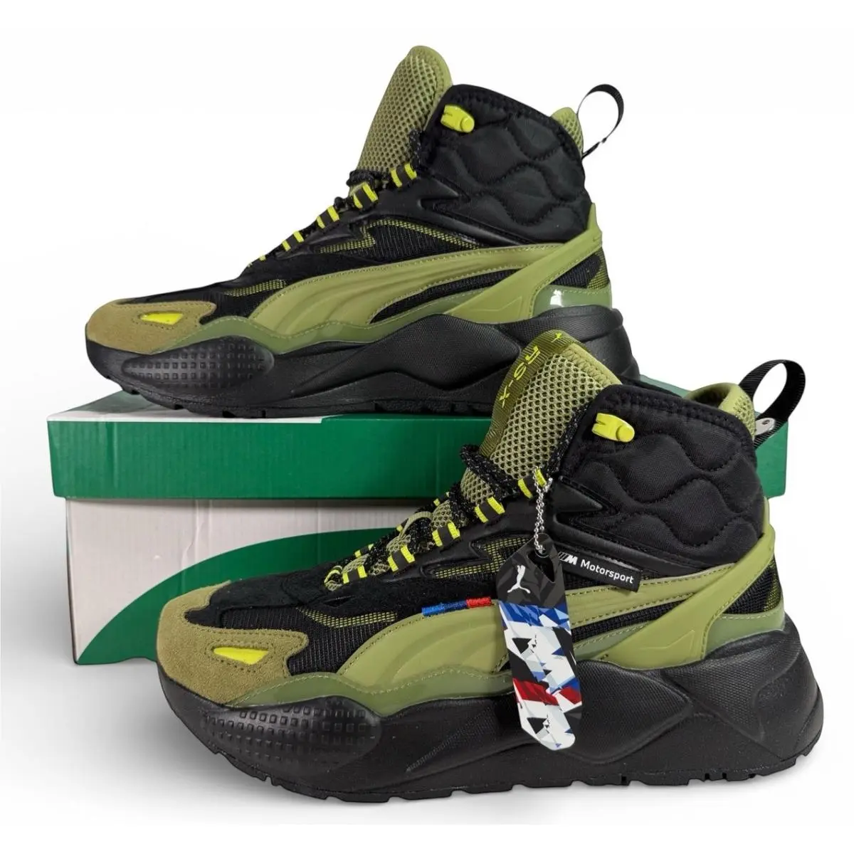 Puma Bmw Mms Rs-x Mid Sneaker Boot Calming Green 308346 01 Men`s Shoe Size 9