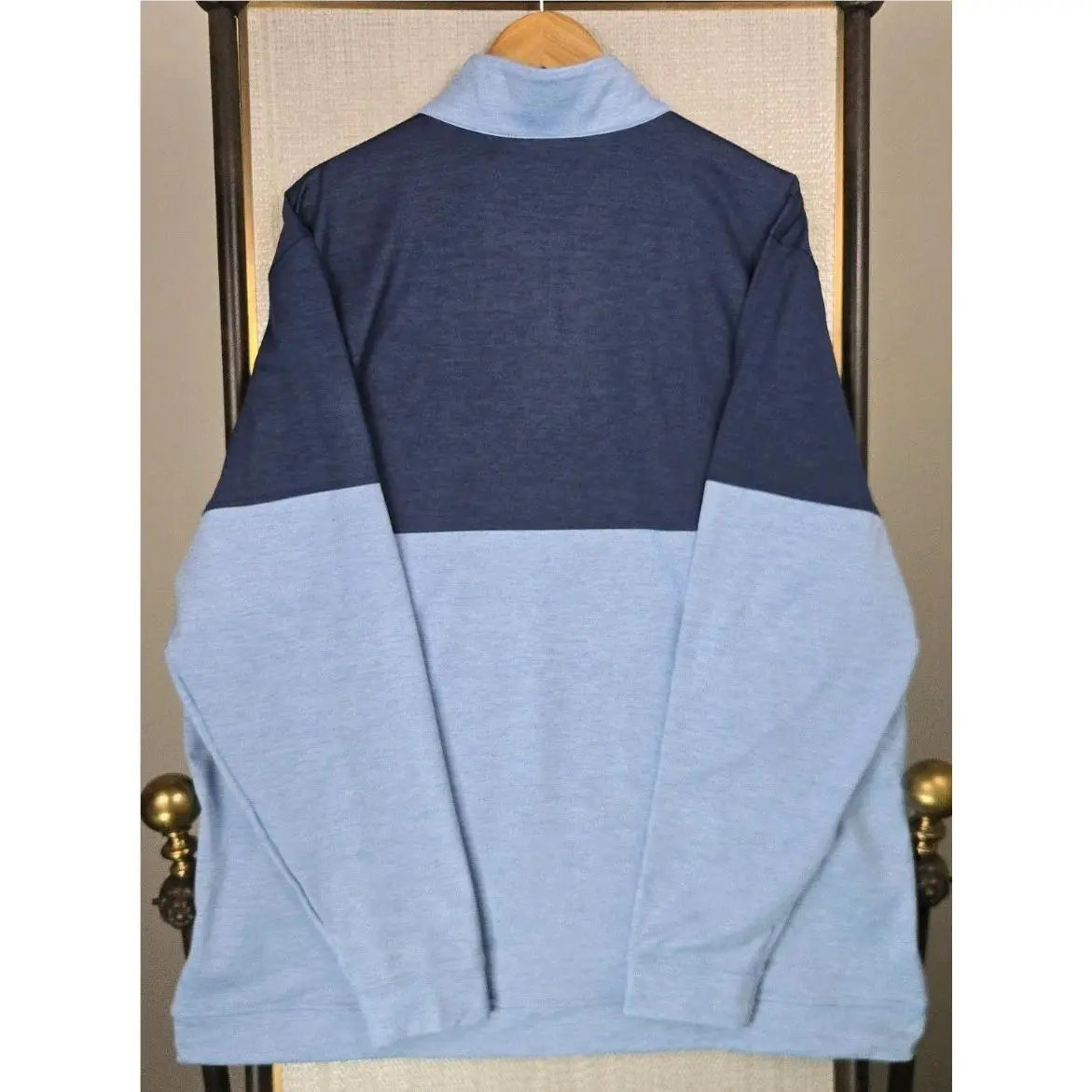 Puma clothing - mens 1/4 quarter Half 1/2 zip wind water golf casual jacket windbreaker pullover performance wind shirt polo long sleeve stretchy wicking chest length polyester spandex porky pig golf - Blue 5