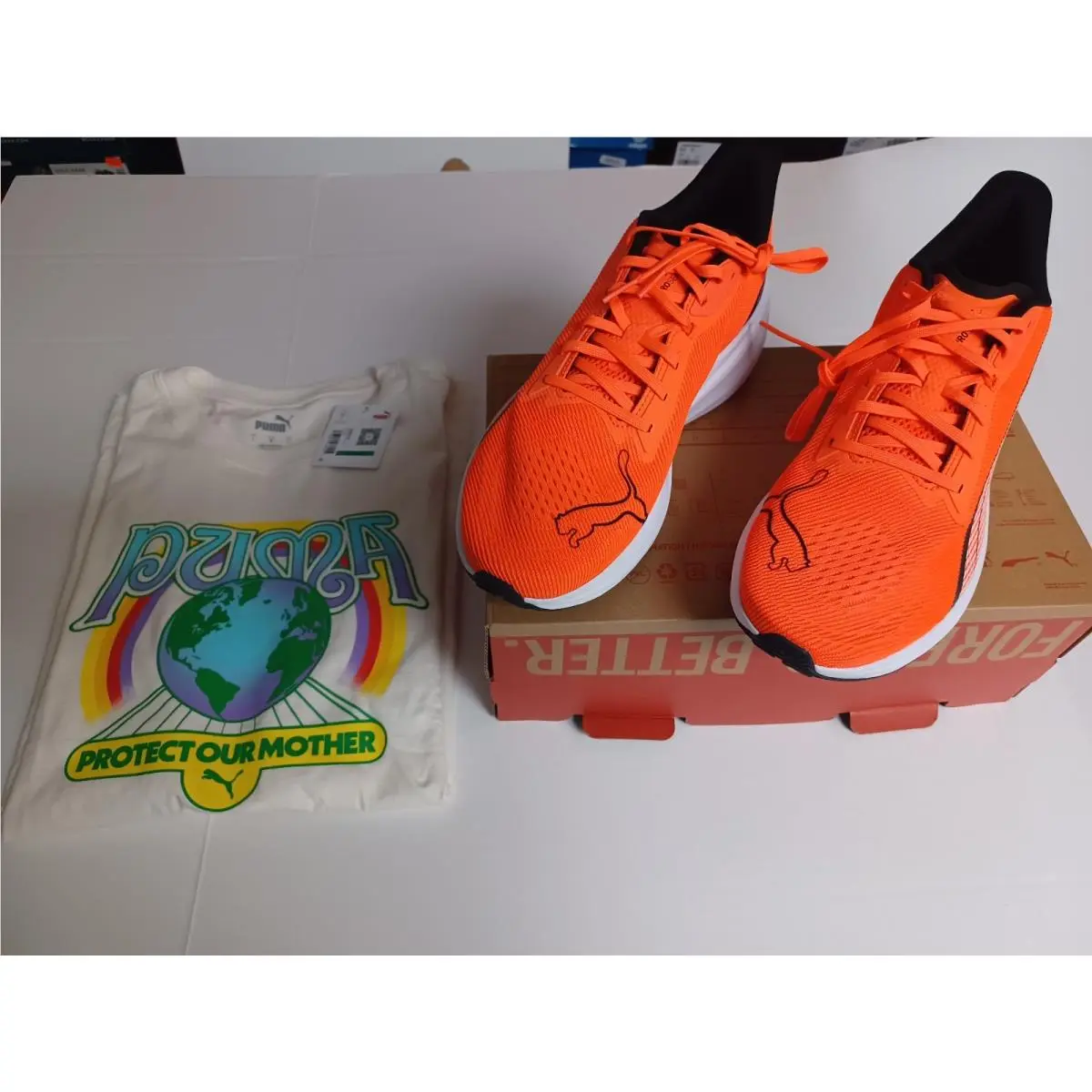 Puma Darter Pro Running Shoe Sz 11.5 Earth Day Tee Sz Lg . . Mens