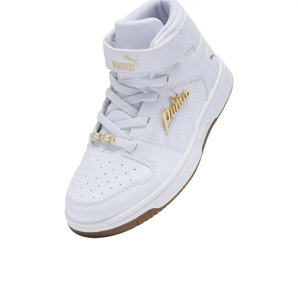 Puma shoes - PUMA Rebound Layup Rcl Bling Slip On Sneaker Youth - 40519901 - White (UPC: 198555378986) 4