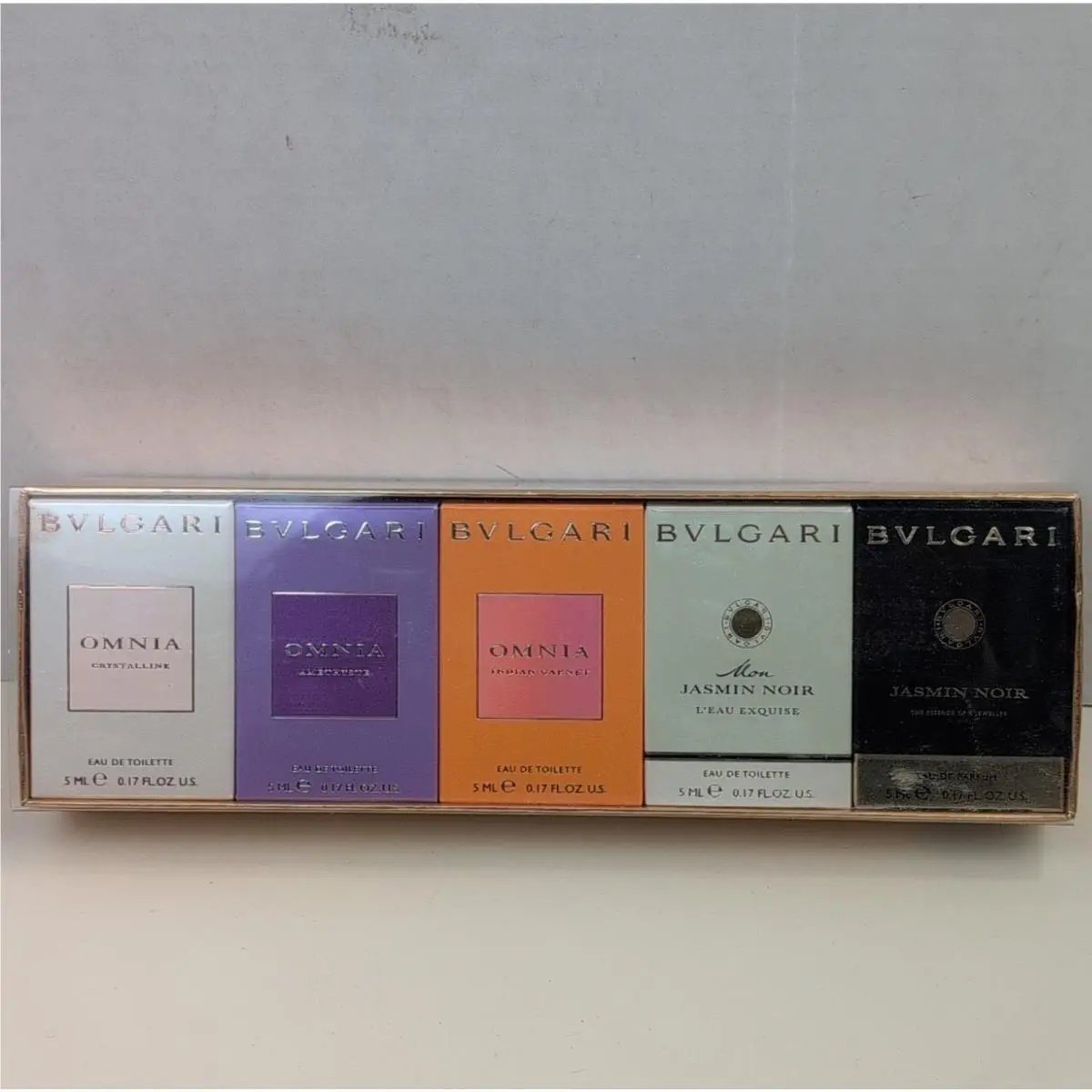 Bvlgari Travel Collection Perfume Mini Set 5x5ml Omnia Jasmin Noir Gift Box Rare