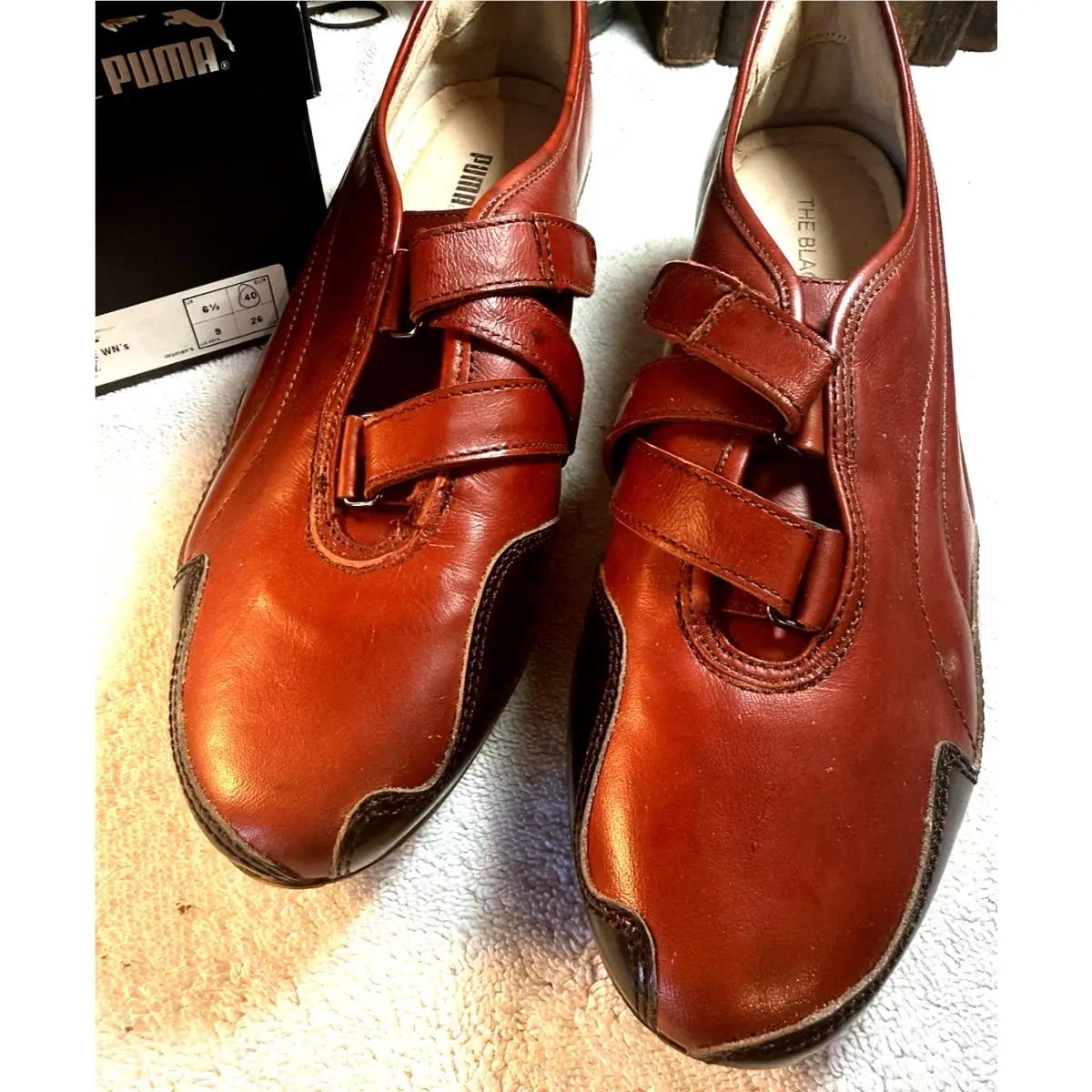 Puma Black Label Mostro Re-luxe Italian Red Ebony Leather Shoes US 8
