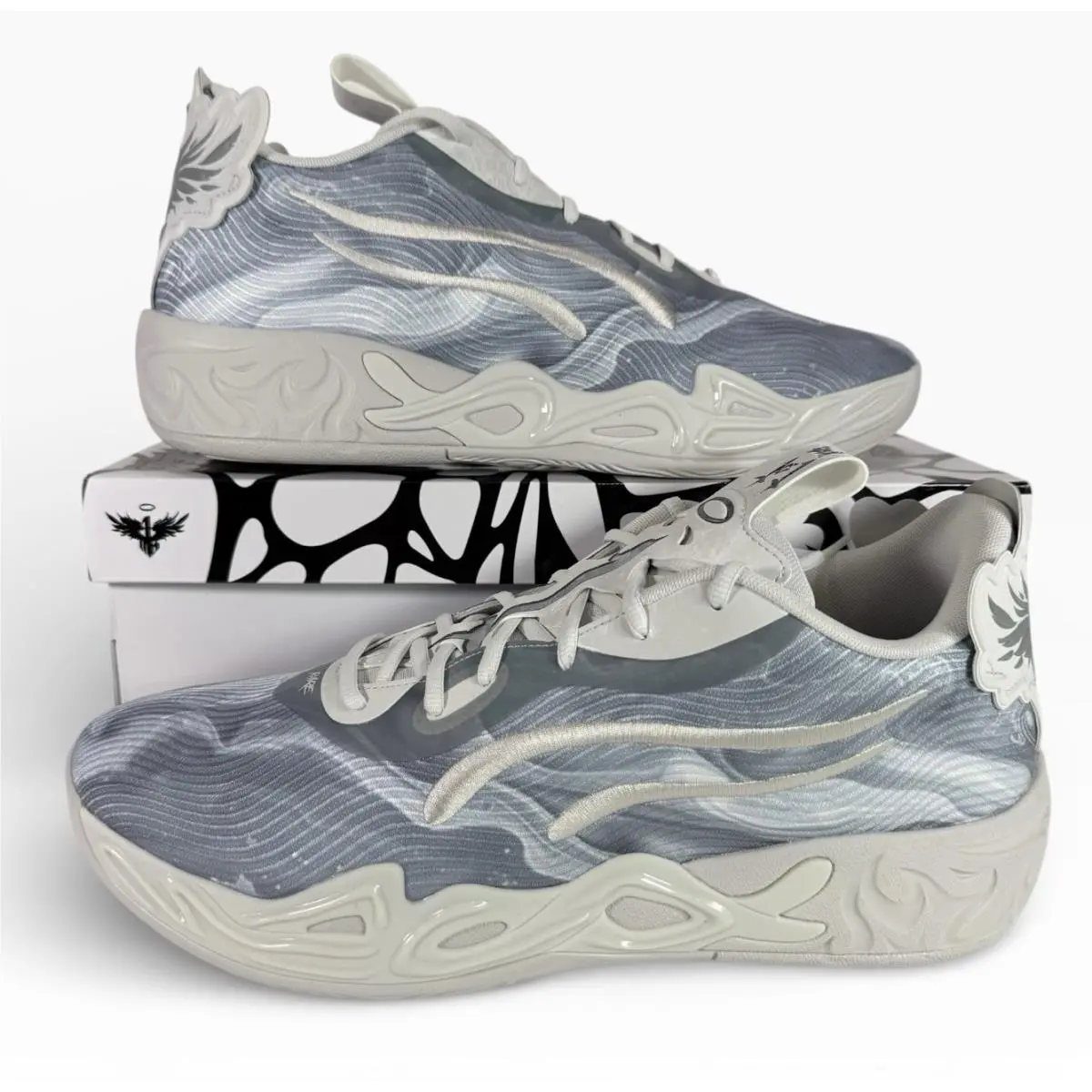 Puma Lamelo Ball MB.04 Lo Team Basketball Shoes Feather Gray 312174 03 Size 14