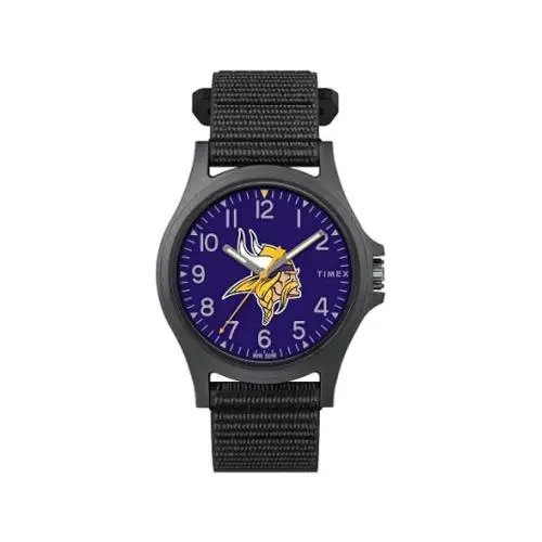 Timex Men Nfl Pride 40mm Watch Minnesota Vikings Black Fastwrap Strap