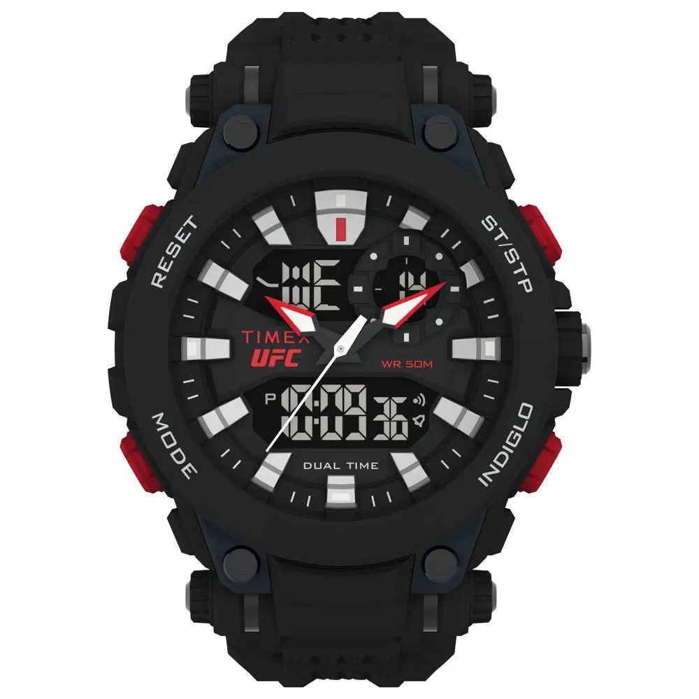 Black Rubber Digital Watch by Timex