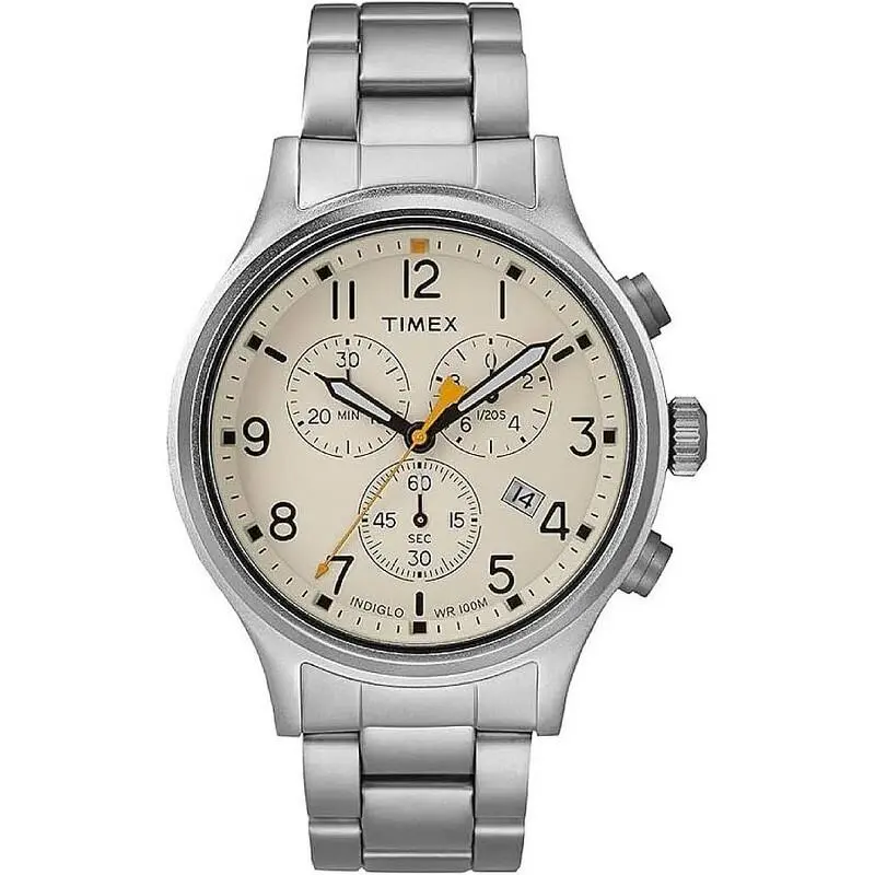 Timex Allied Quartz Beige Dial Men`s Watch Stainless Steel Quartz TW2R47600
