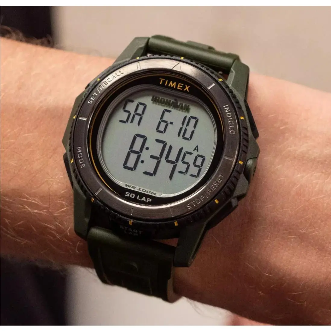 Timex Ironman Adrenaline Digital Alarm Men`s Watch Green TW5M58000