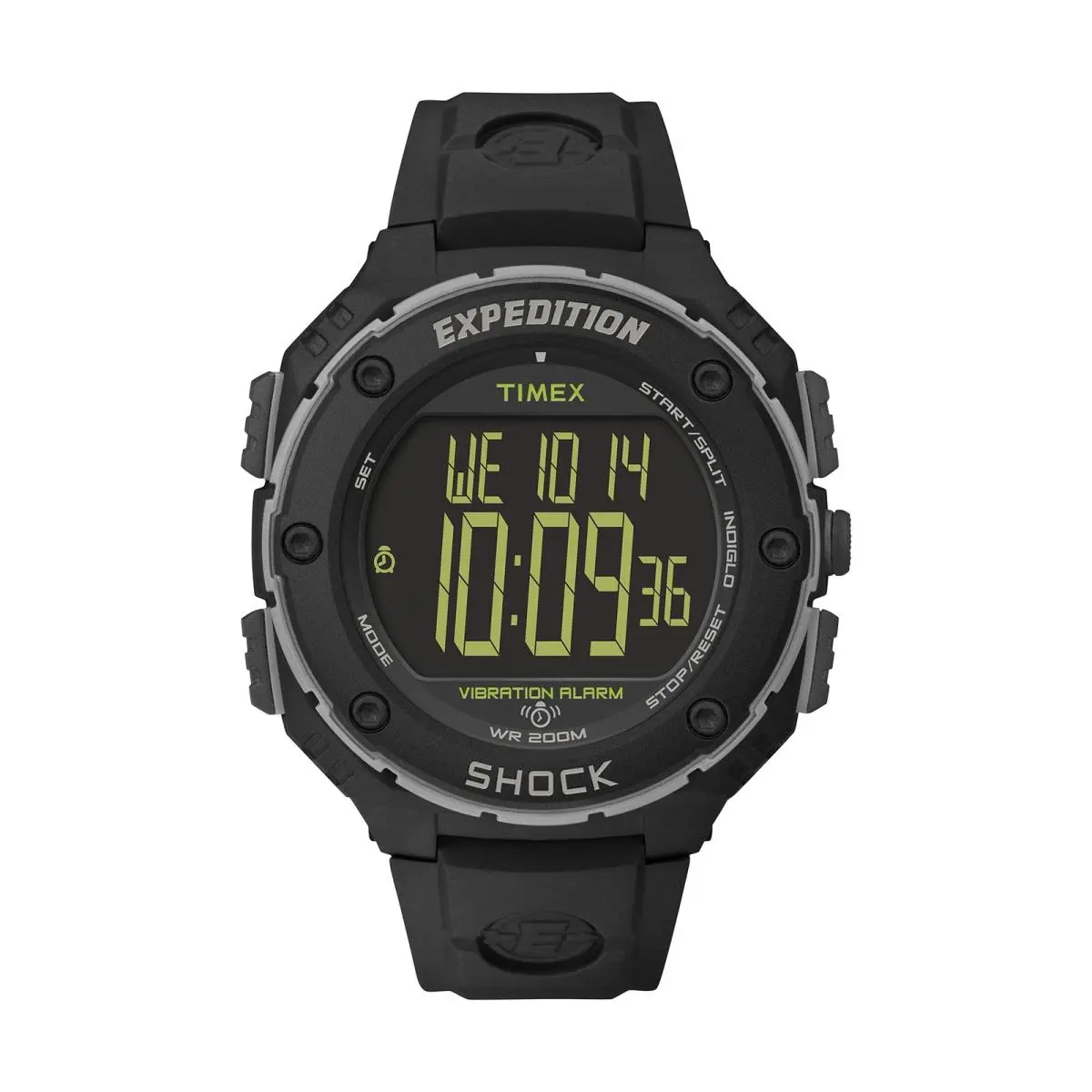 Men`s Expedition Shock XL Vibrating Alarm 50mm Watch Black/negative by Timex