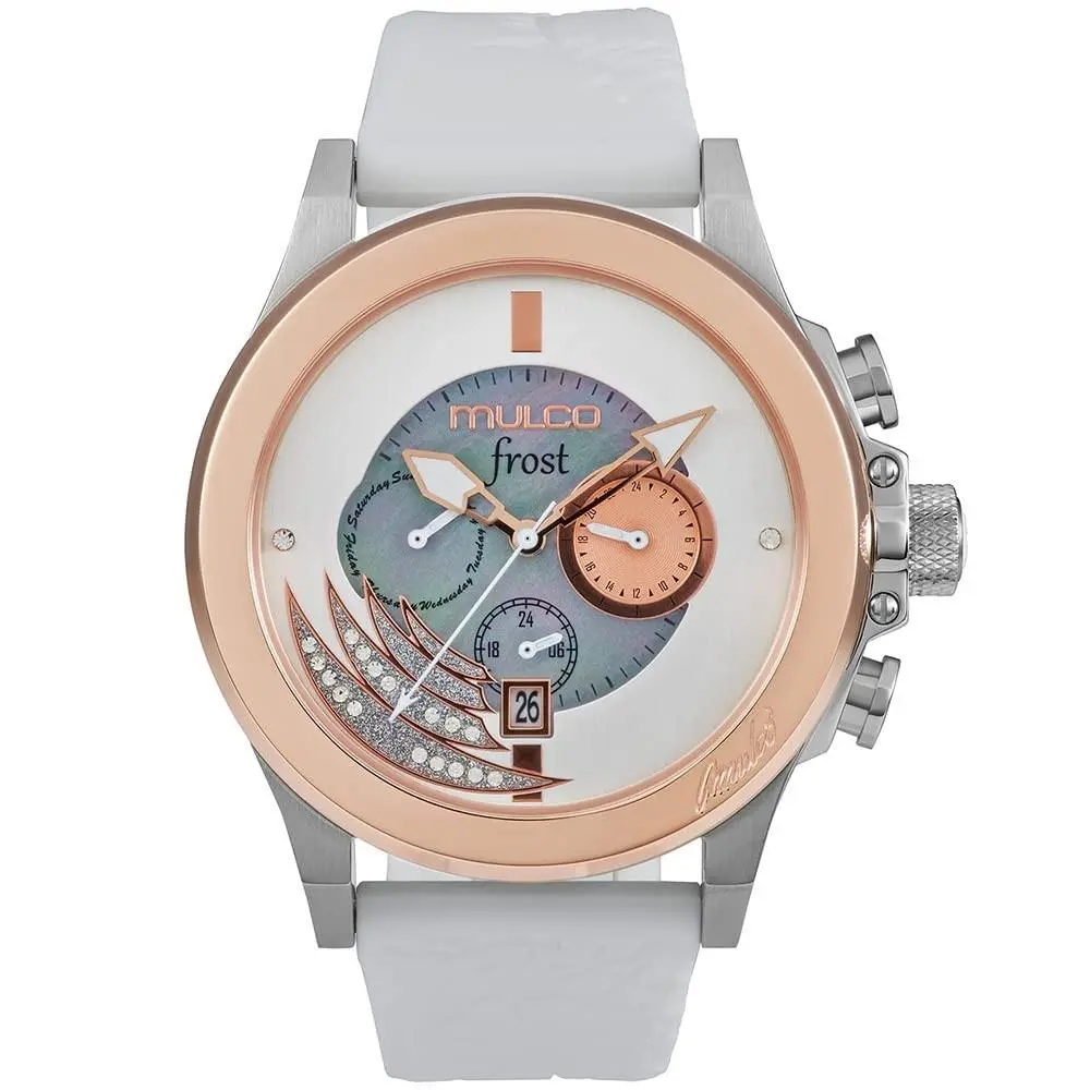 Watches For Women Frost Stainless Steel Case with Wrist Silicone by Mulco
