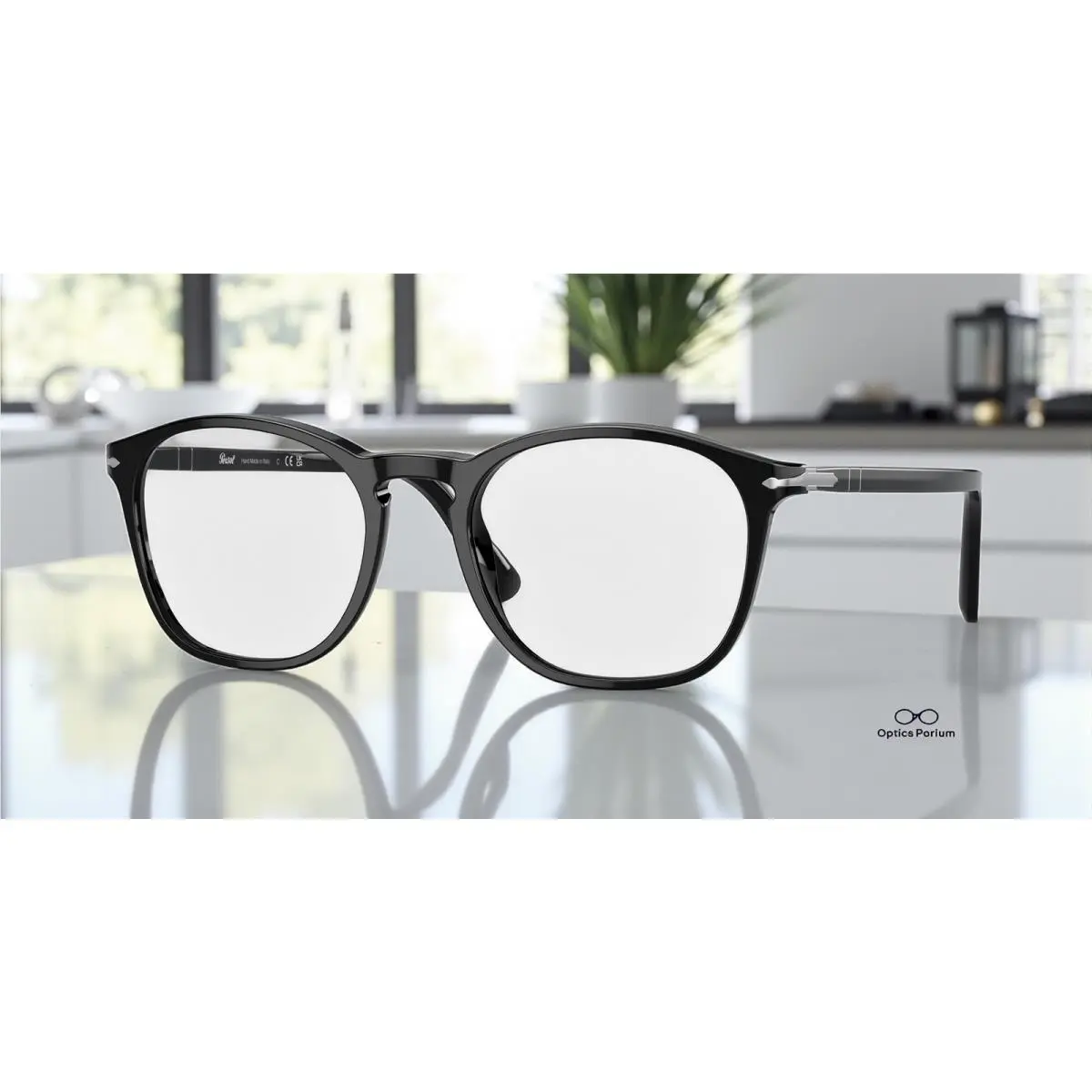 Persol PO3007VM 95 Square Black Demo Lens 50 mm Men`s Eyeglasses