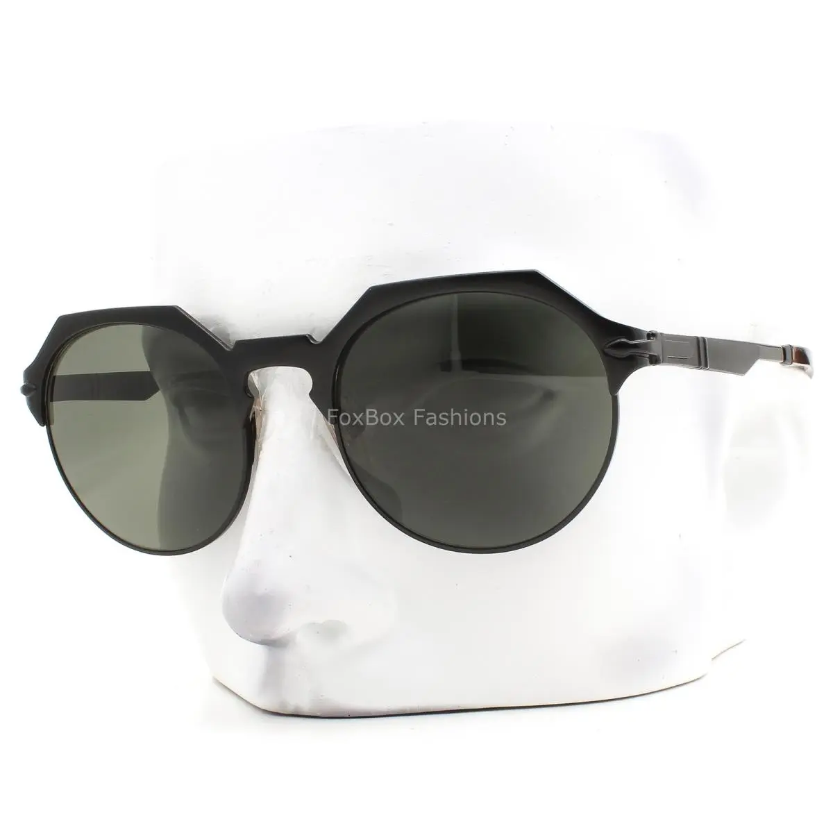 Persol Sunglasses PO2488S 1116/58 Semi Gloss Black Green Polarized Glass W/case