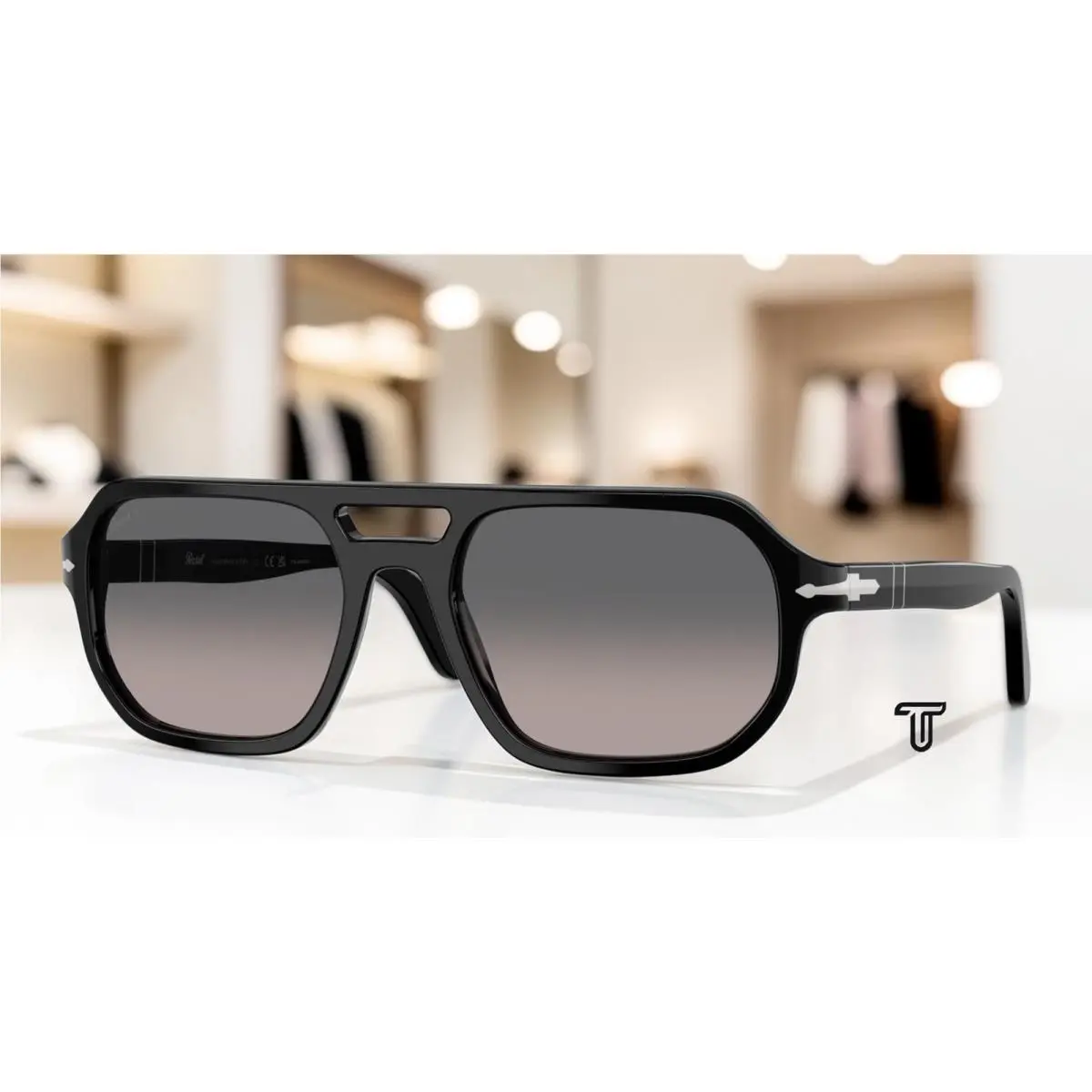 Persol PO3393S 95 M3 Guido Black Gradient Grey Polarized 56 mm Unisex Sunglasses